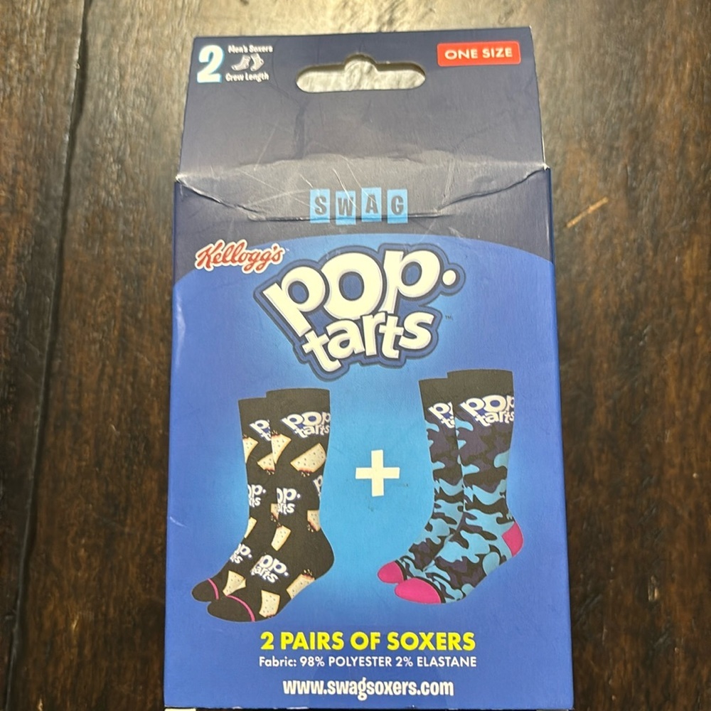 Two Boxes of Men’s Novelty Crew-Length Socks. “Cheez-It” & Blueberry Pop Tart” - Picture 5 of 9